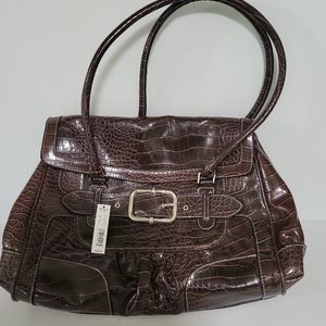 Women's Brown Apartment Nine Leather Shoulder Purse 13X 7.5” NEW